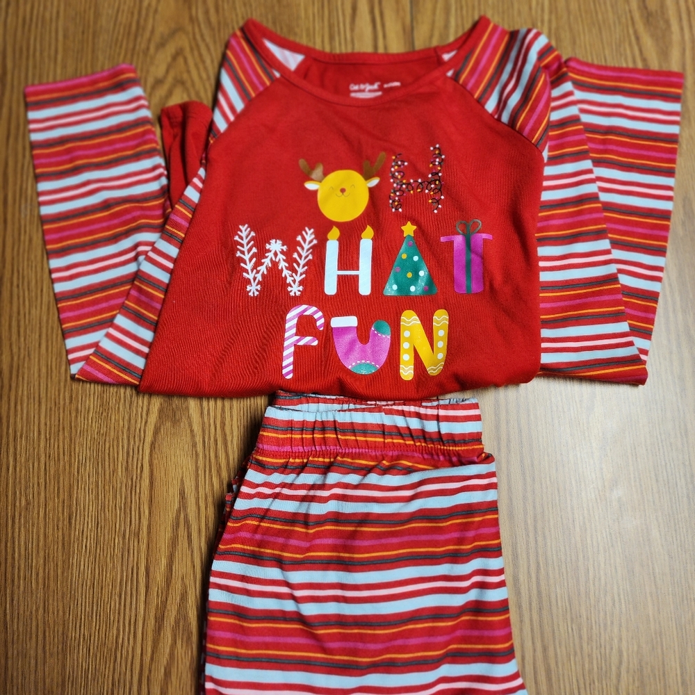 CAT & JACK Kids Unisex Holiday Pajamas Set. Sz XL (14/16).